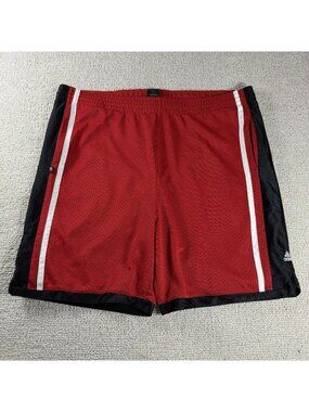 Vintage Adidas Baggy Athletic Basketball Shorts Y2K Red Black Men’s Size XXL